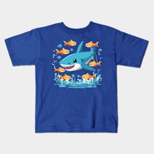 shark with fishes Kids T-Shirt